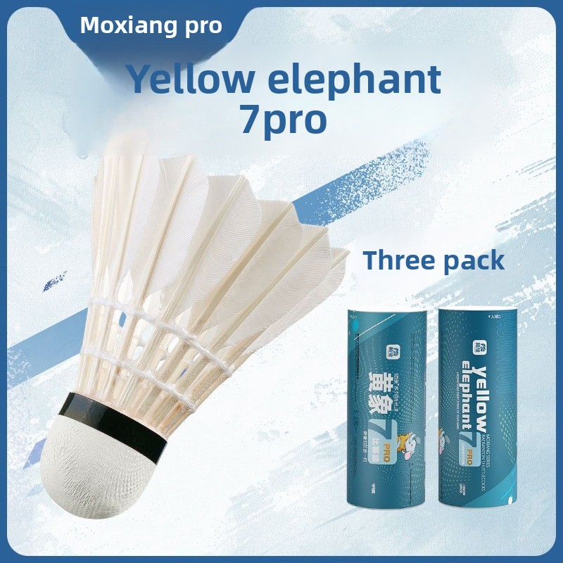 Feather Shuttlecock - MOXIANG Volantes de Bádminton Amarillos Elefante