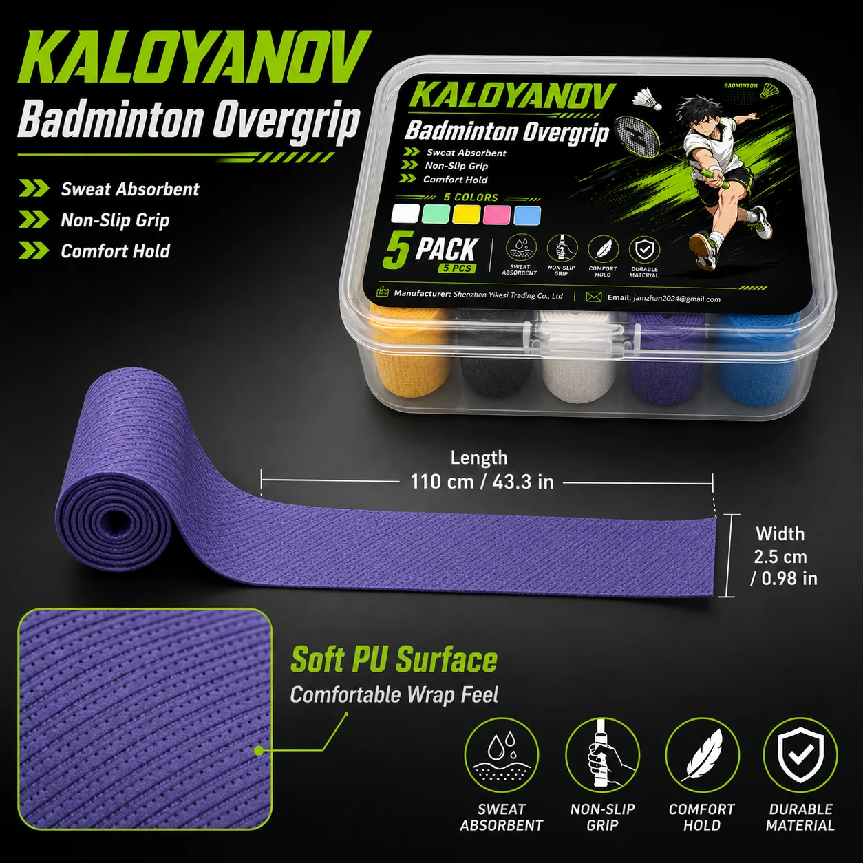 Overgrip para tenis, overgrip  - Badminton Materi reseña y precio