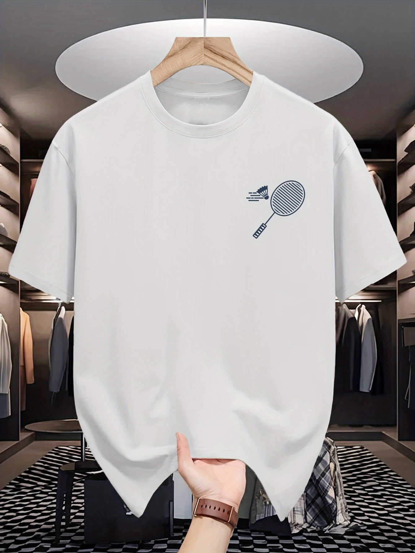 Camiseta de Cuello Redondo par - Badminton Shuttlecock reseña y precio